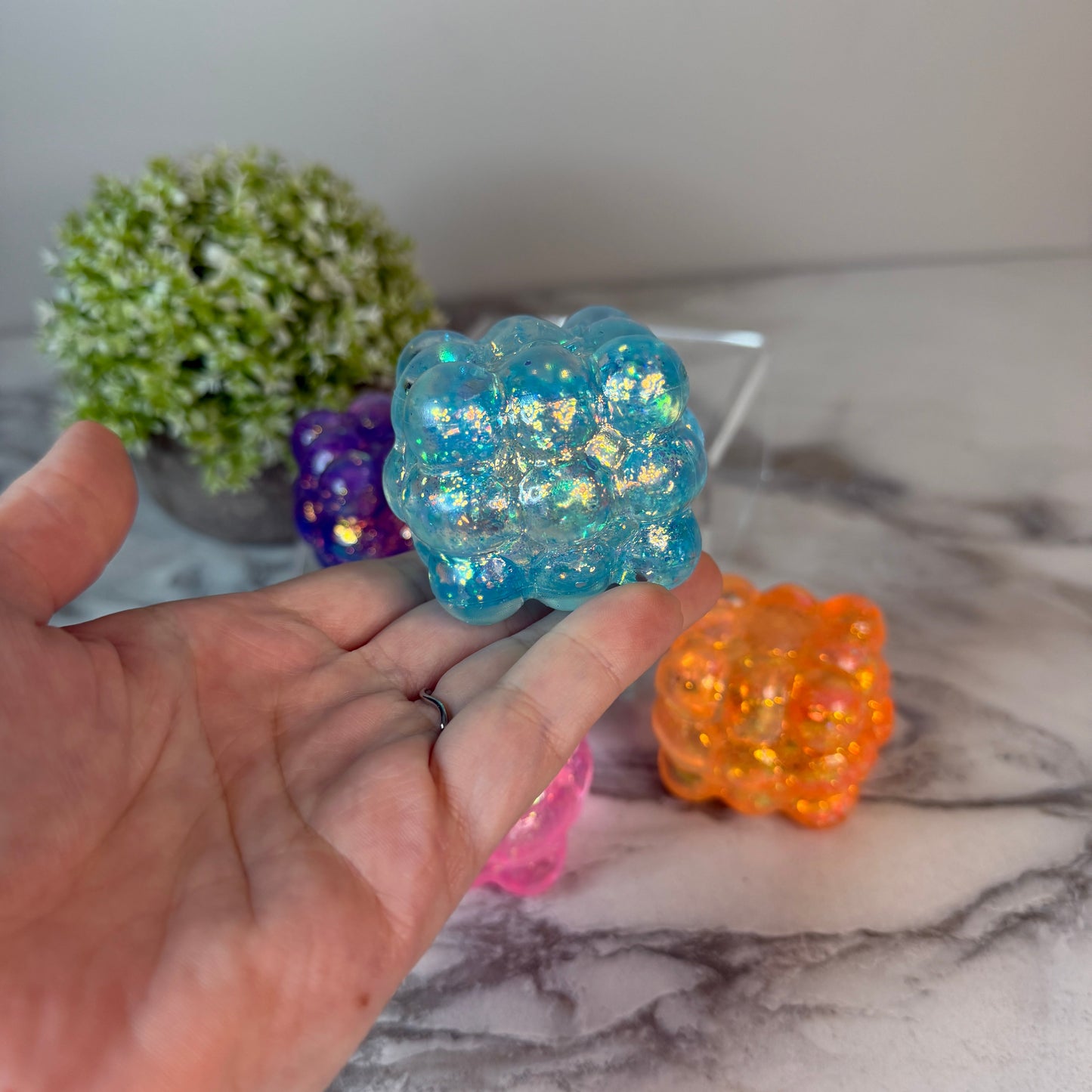 Squishy Toy - Smooth Cube, Glitter - PREORDER