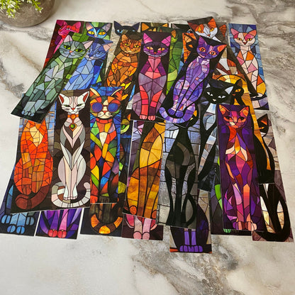 Bookmark - Cats Stained Glass Mix