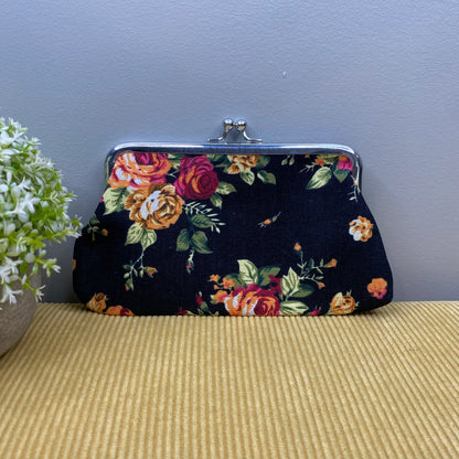 Clamshell Coin Purse Rectangle - Floral