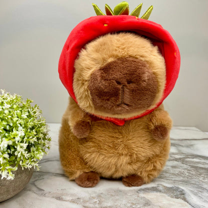 Plush Capybara Strawberry