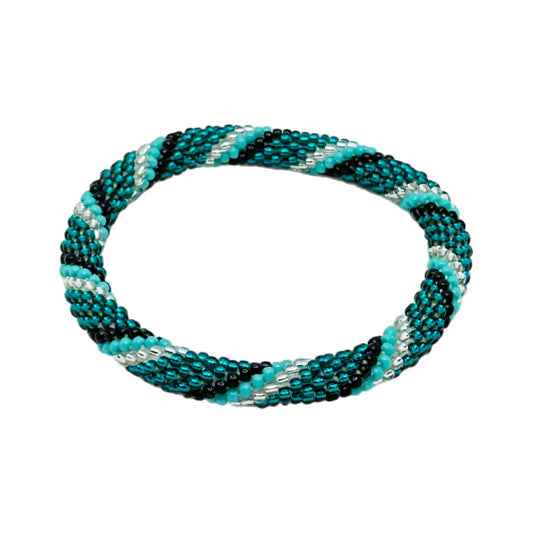 Glass Beads 31 Aqua Nightfall Bracelet
