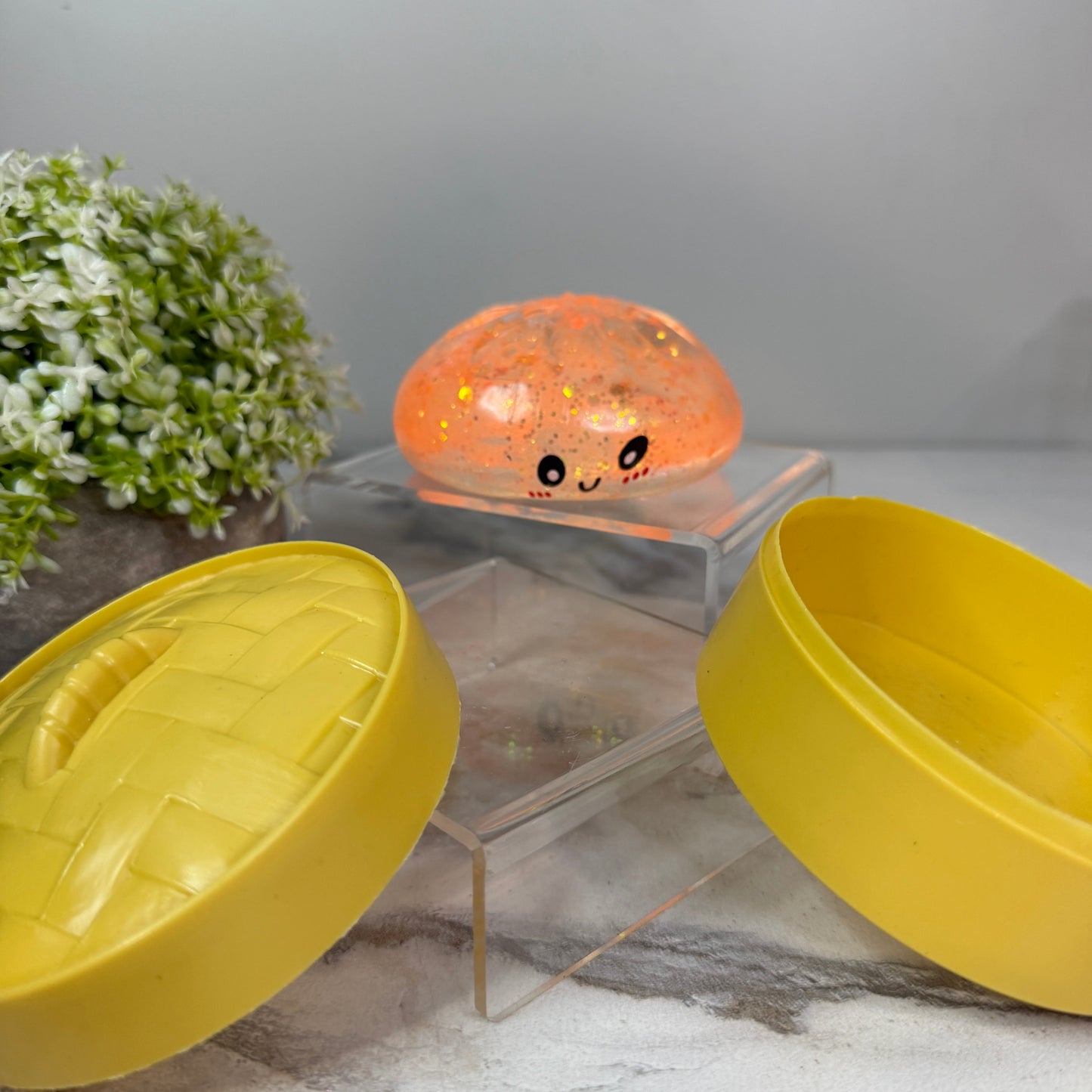 Squishy Toy - Viral Dumpling, Slow Rise Glitter - Orange