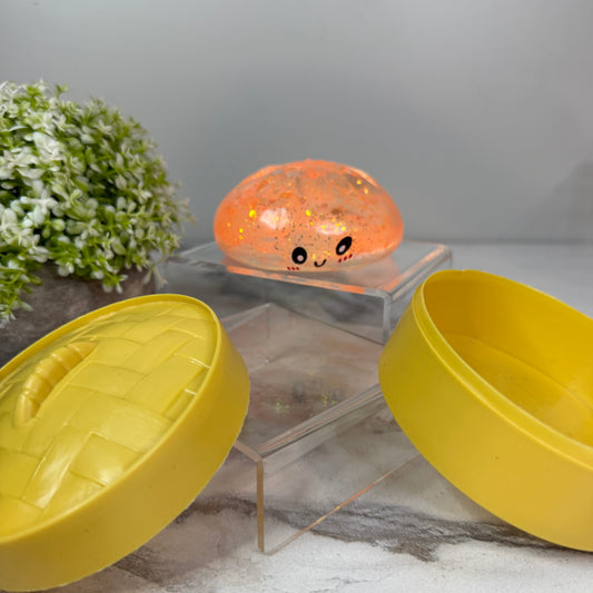 Squishy Toy - Viral Dumpling, Slow Rise Glitter - Orange