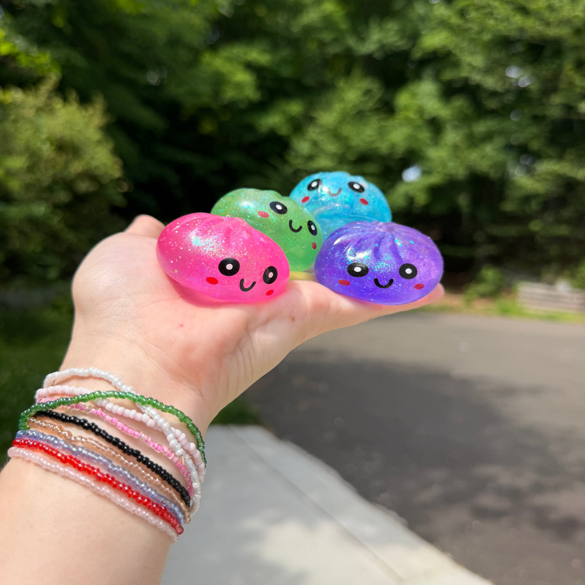 Squishy Toy - Mini Dumpling, Slow Gel Glitter
