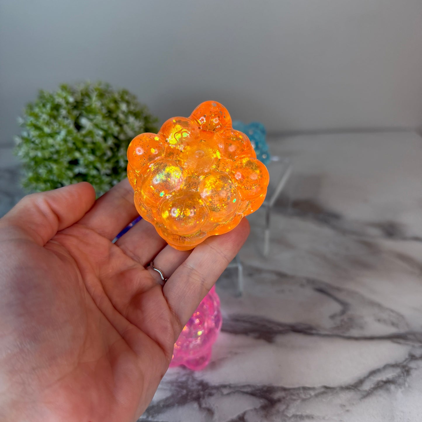 Squishy Toy - Smooth Cube, Glitter - PREORDER