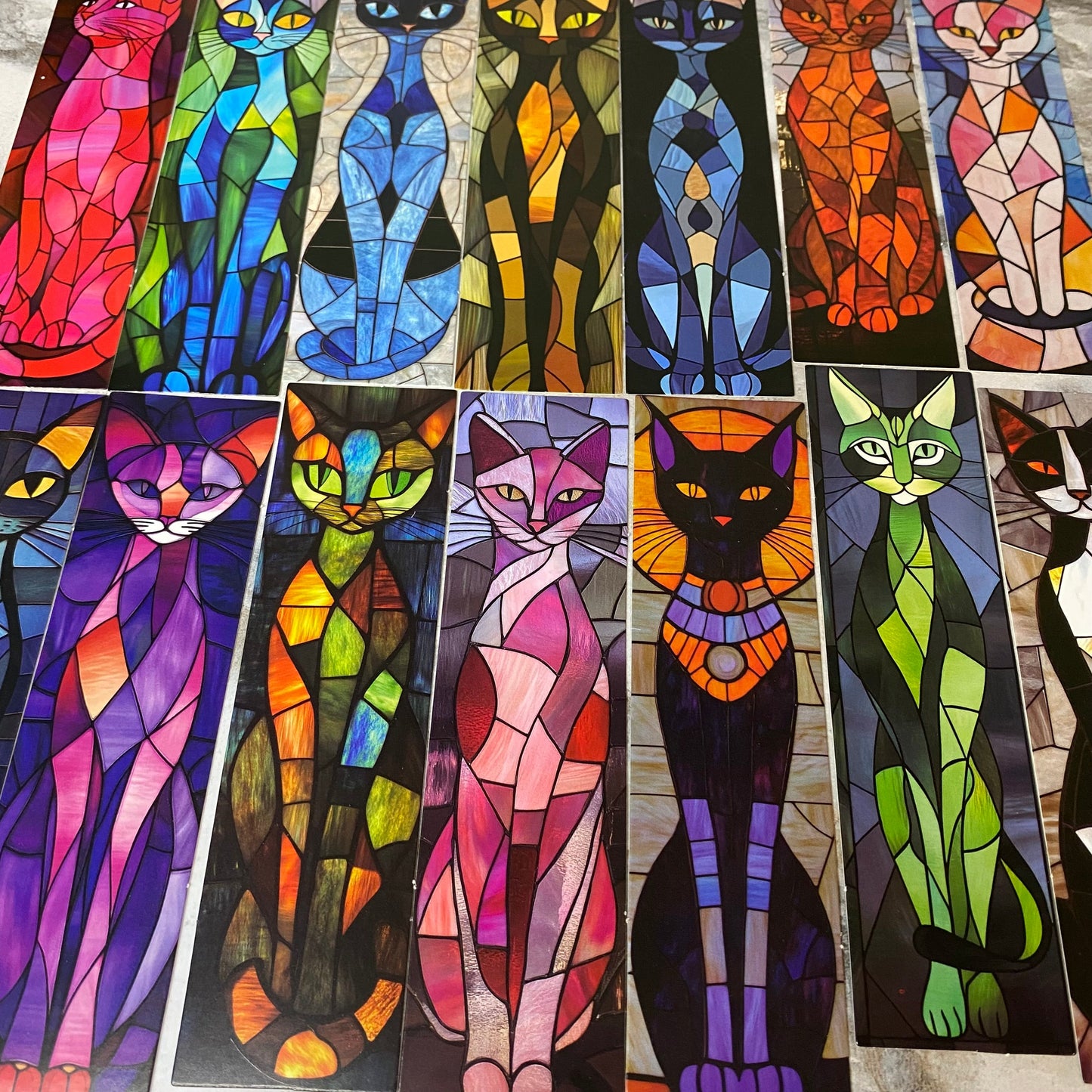Bookmark - Cats Stained Glass Mix