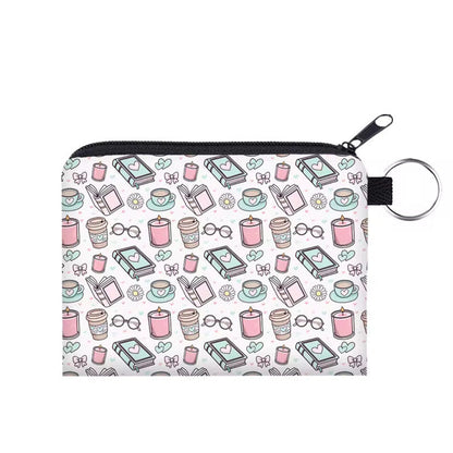 Mini Pouch - Books Coffee Tea Daisy