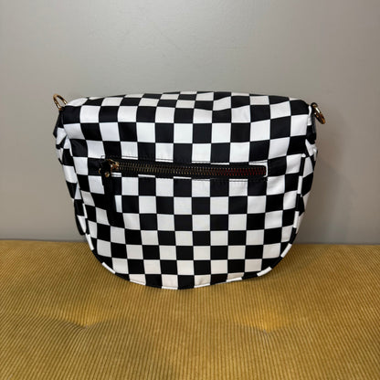 Roni - Checkered - Nylon Crossbody - Black & White
