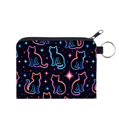 Mini Pouch - Halloween Fall - Neon Cat Outline