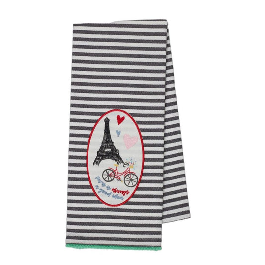 Eiffel Tower Embellished Dishtowel MNC