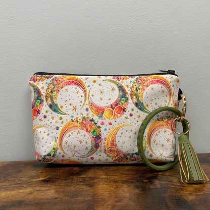Pouch - Moon, Colorful Embroidery Smaller Print MNC