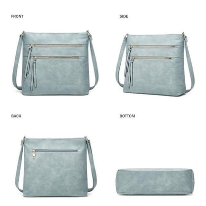 Ember Flat Crossbody Bag - Light Blue