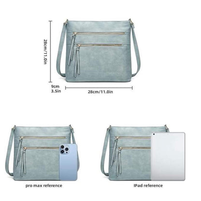 Ember Flat Crossbody Bag - Light Blue