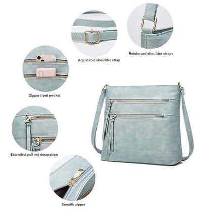 Ember Flat Crossbody Bag - Light Blue