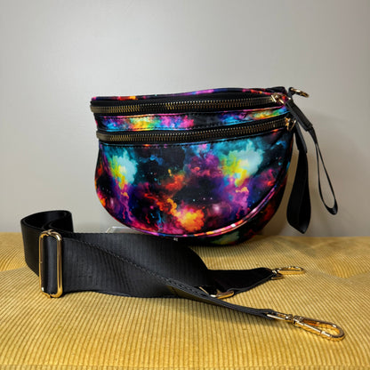 Roni - Nylon Crossbody - Pink Orange Galaxy