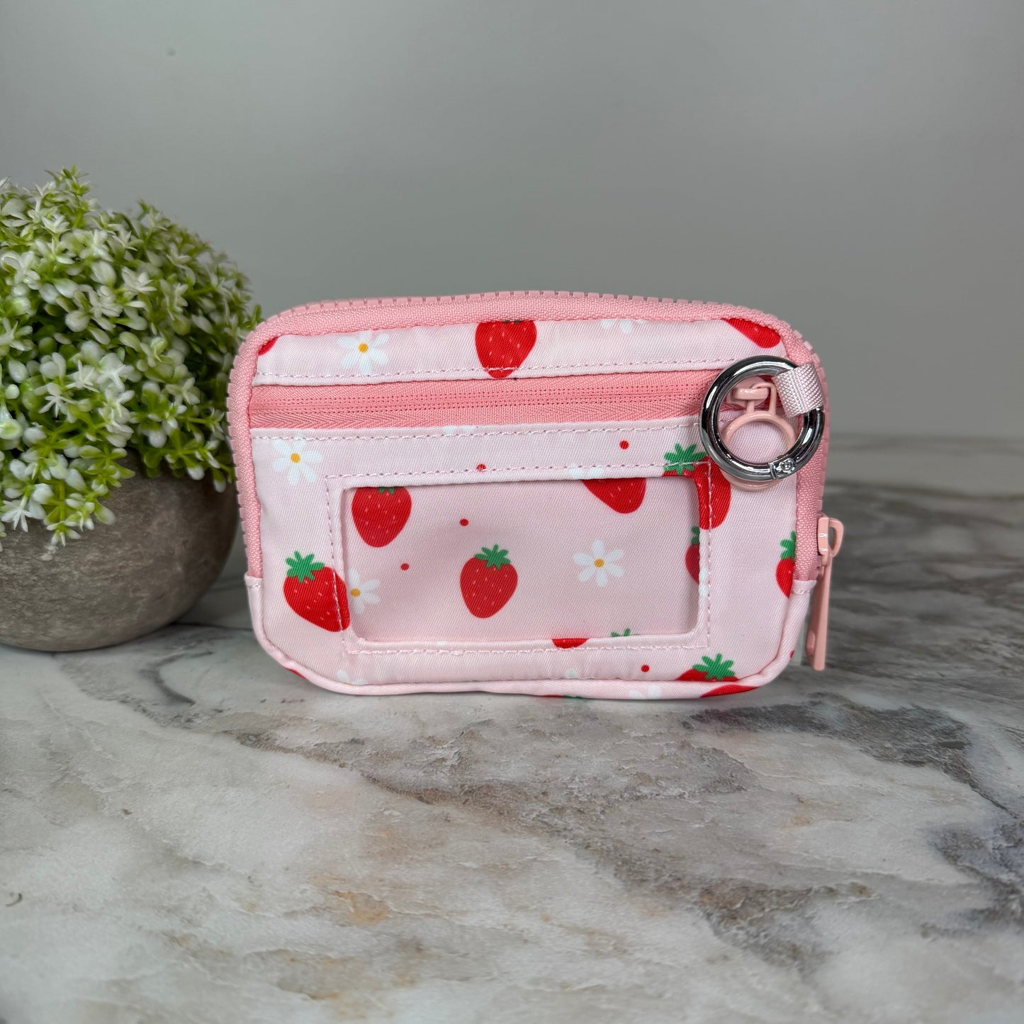 Rue - Nylon Wristlet Wallet - Pink Strawberry Daisy