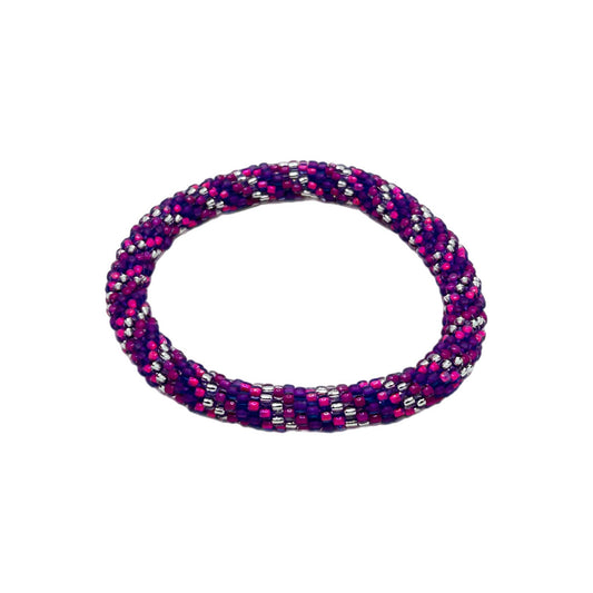 Glass Beads 48 Raspberry Radiance Bracelet 7 inch MN