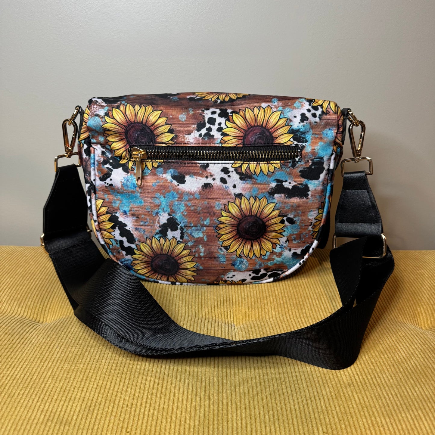 The Roni Nylon Crossbody - Sunflower Cow Wood - PREORDER