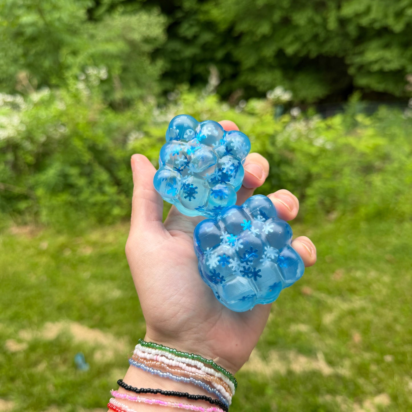 Squishy Toy - Blue Snowflake Cube - PREORDER