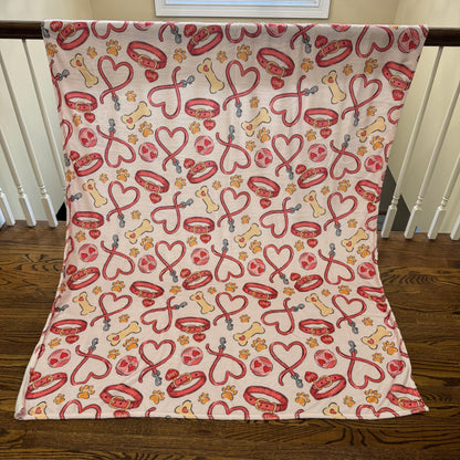 Blanket - Valentine’s Day - Leash Paw Dog Heart
