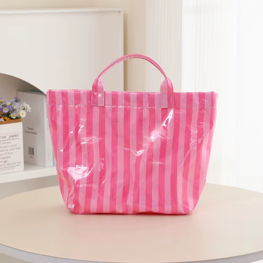 The April Vinyl Tote Bag - Stripes