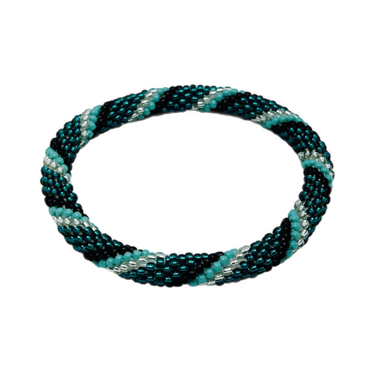Glass Beads 51 Aqua Nightfall Bracelet 7 inch MN