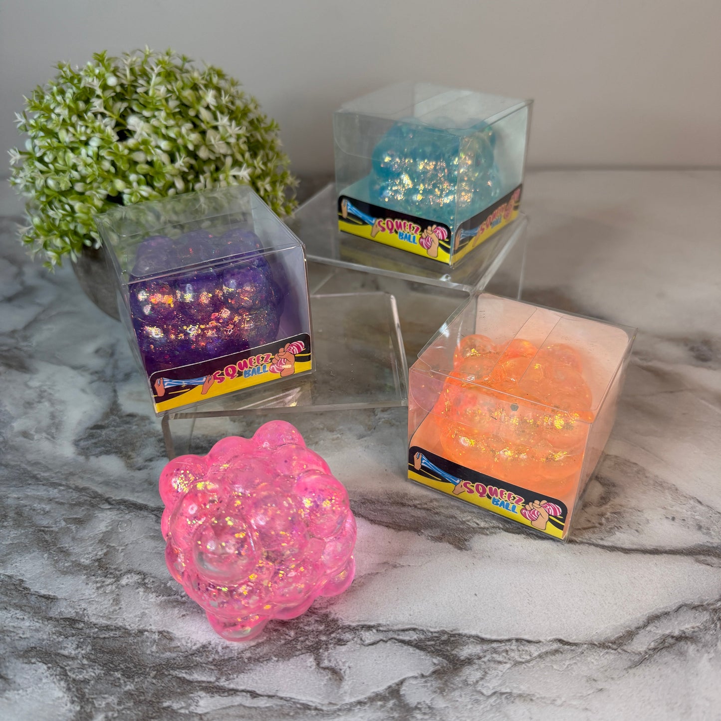Squishy Toy - Smooth Cube, Glitter - PREORDER