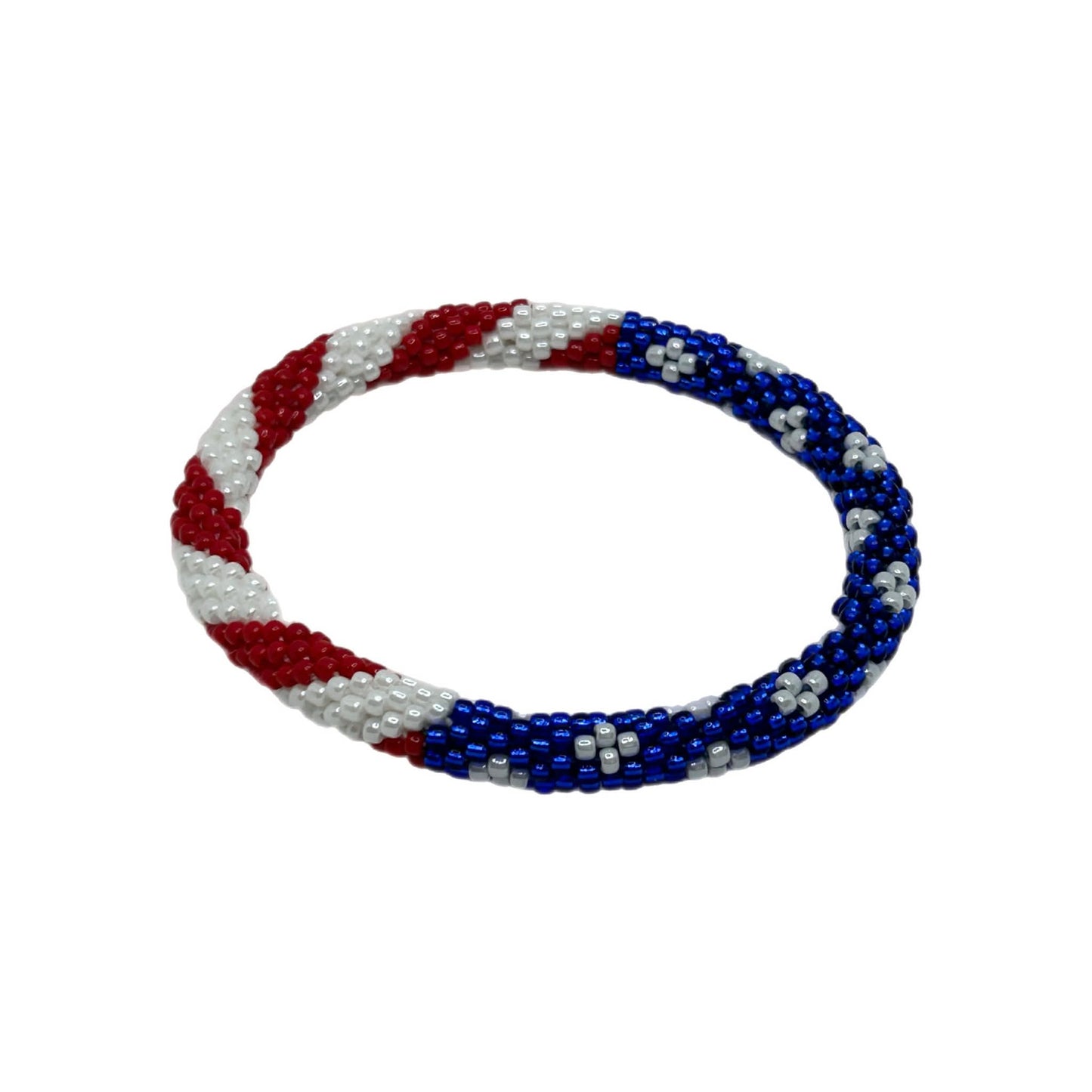 Glass Beads 52 UAS Flag Bracelet 7" MN