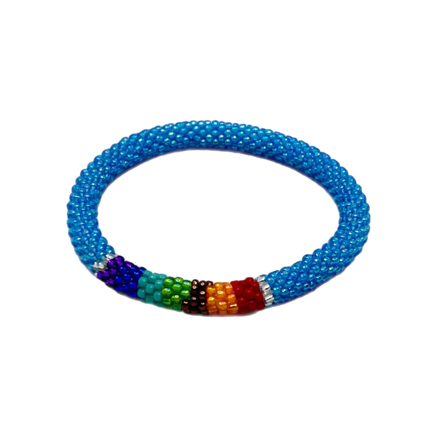 Glass Beads 53 Blue Chakra Bracelet 7" MN
