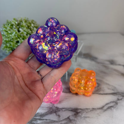 Squishy Toy - Smooth Cube, Glitter - PREORDER