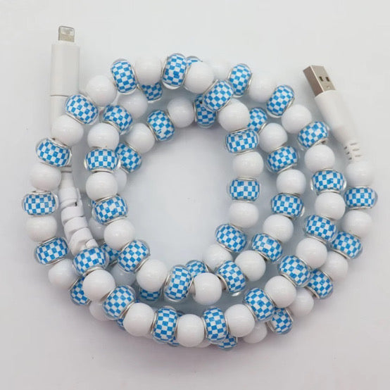 Charging Cord - Beaded - Clear Design