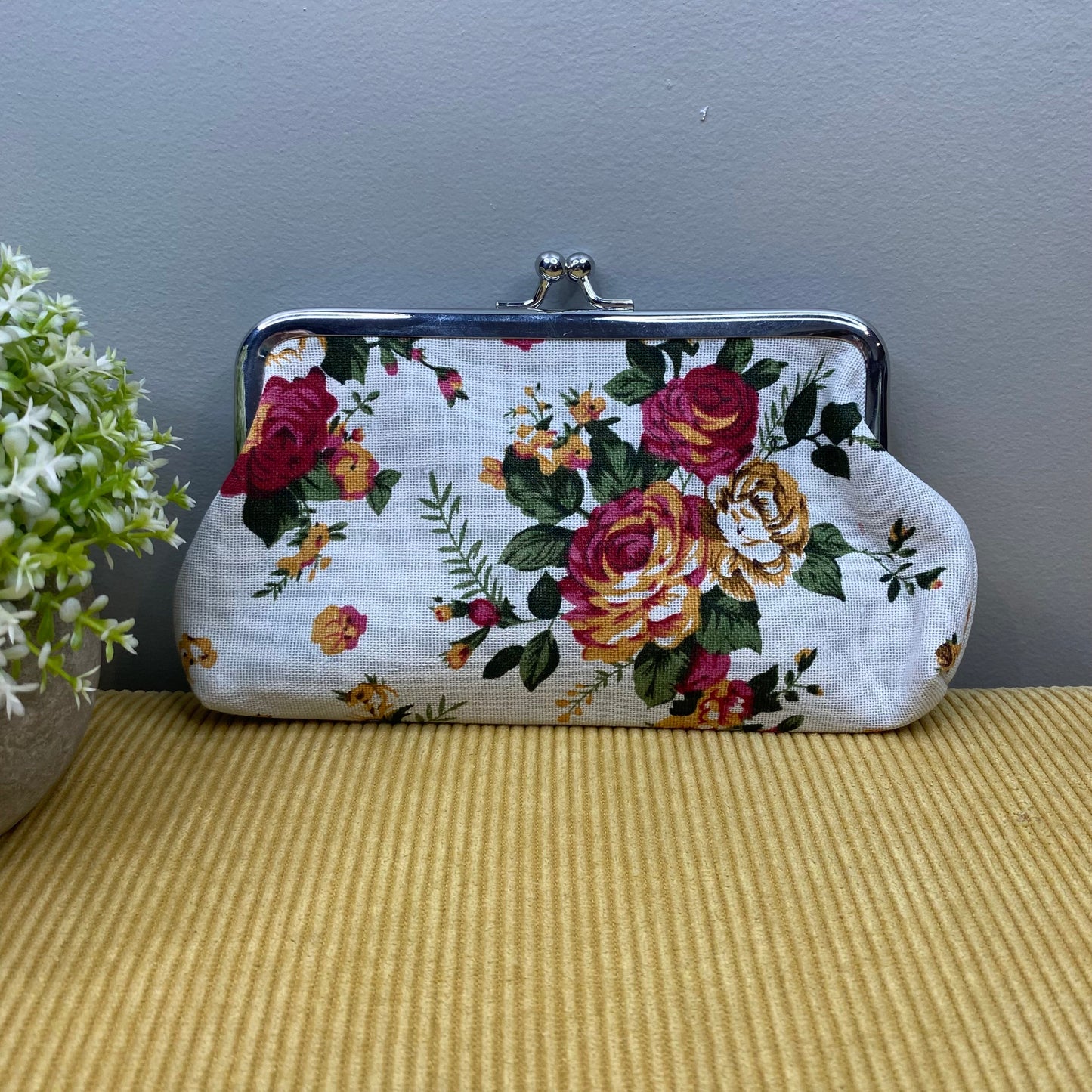 Clamshell Coin Purse Rectangle - Floral