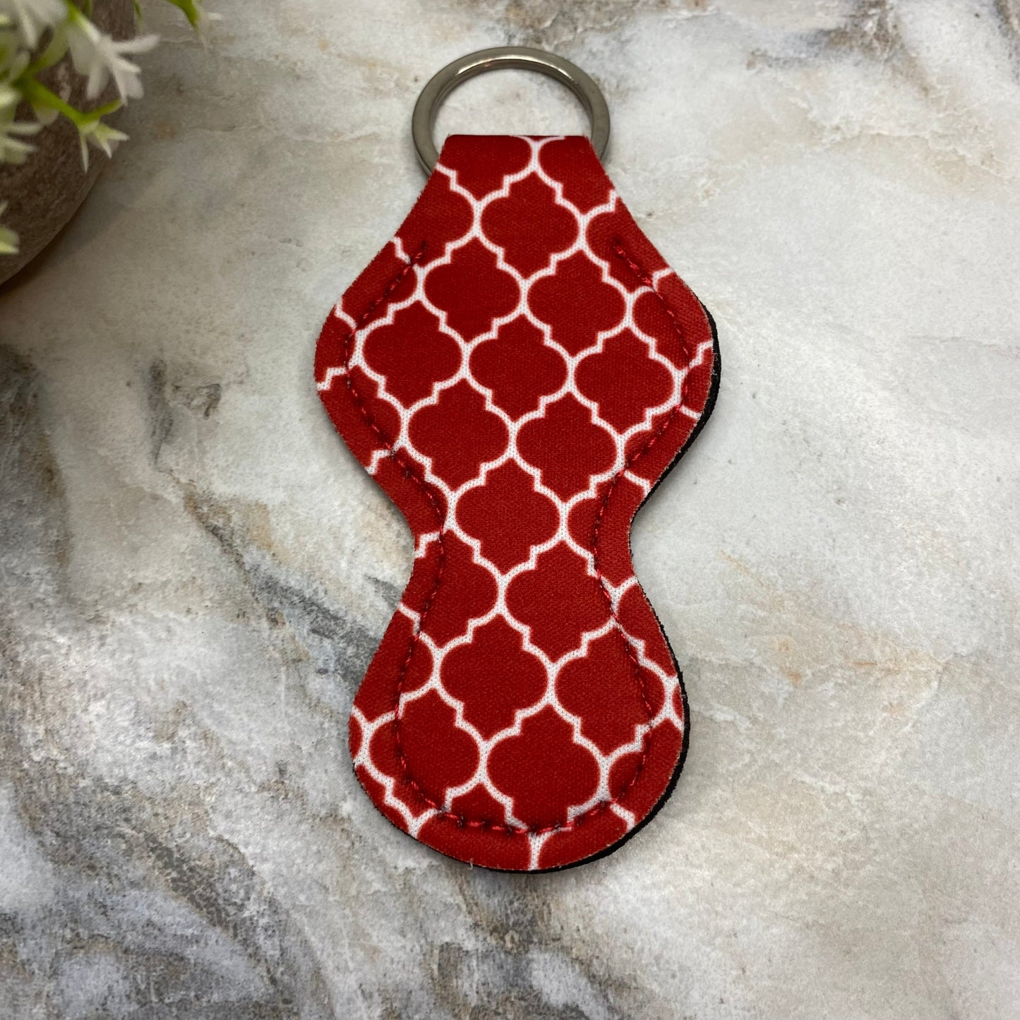 Lip Balm Chapstick Holder - #48 - Red Pattern