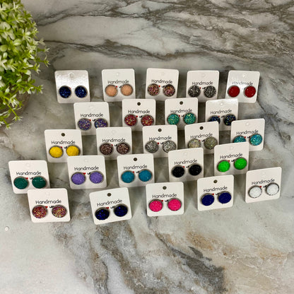 Druzy Stud Earrings - 12mm Mix