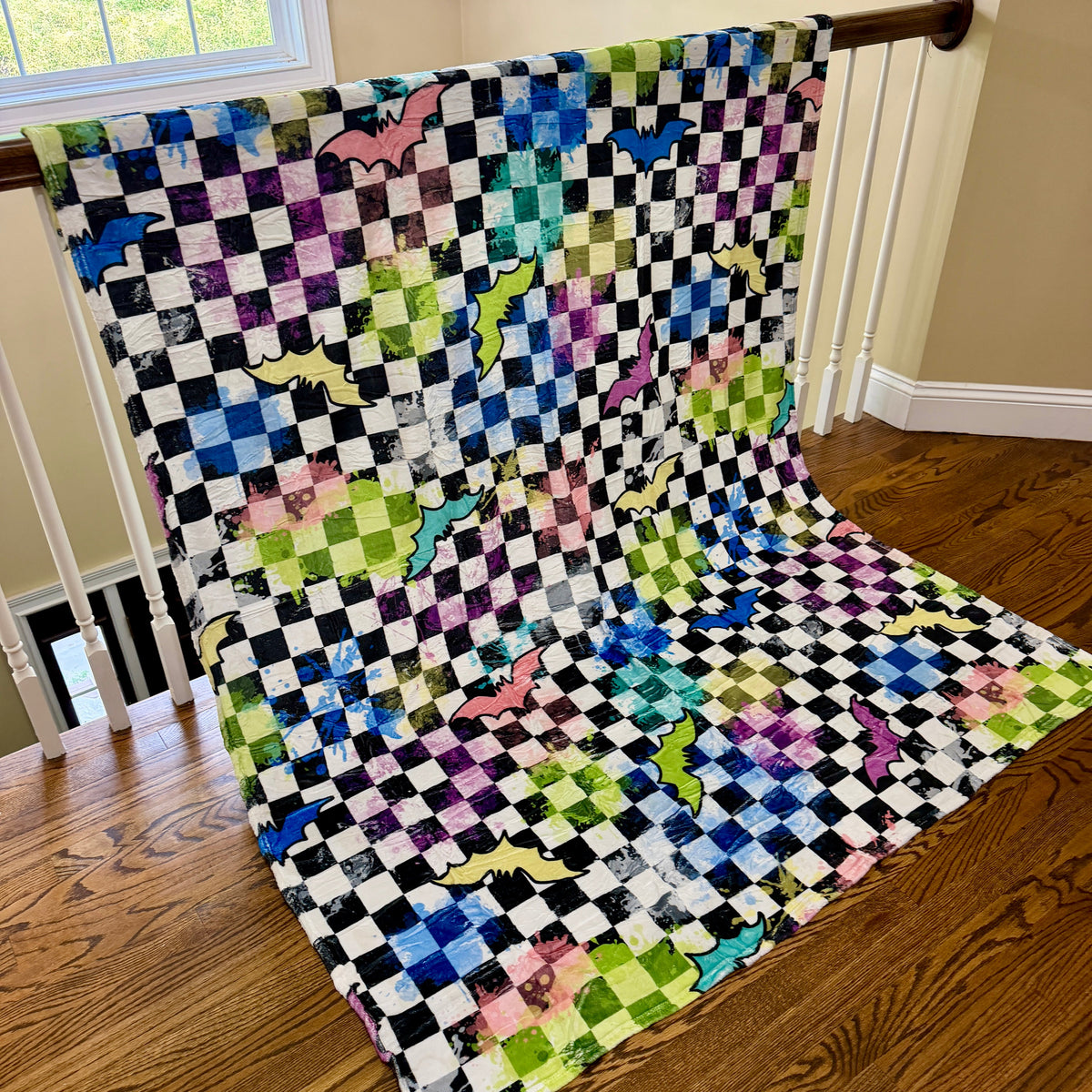 Blanket Halloween #24 - Rainbow Bat Checker - PREORDER ends 7/25