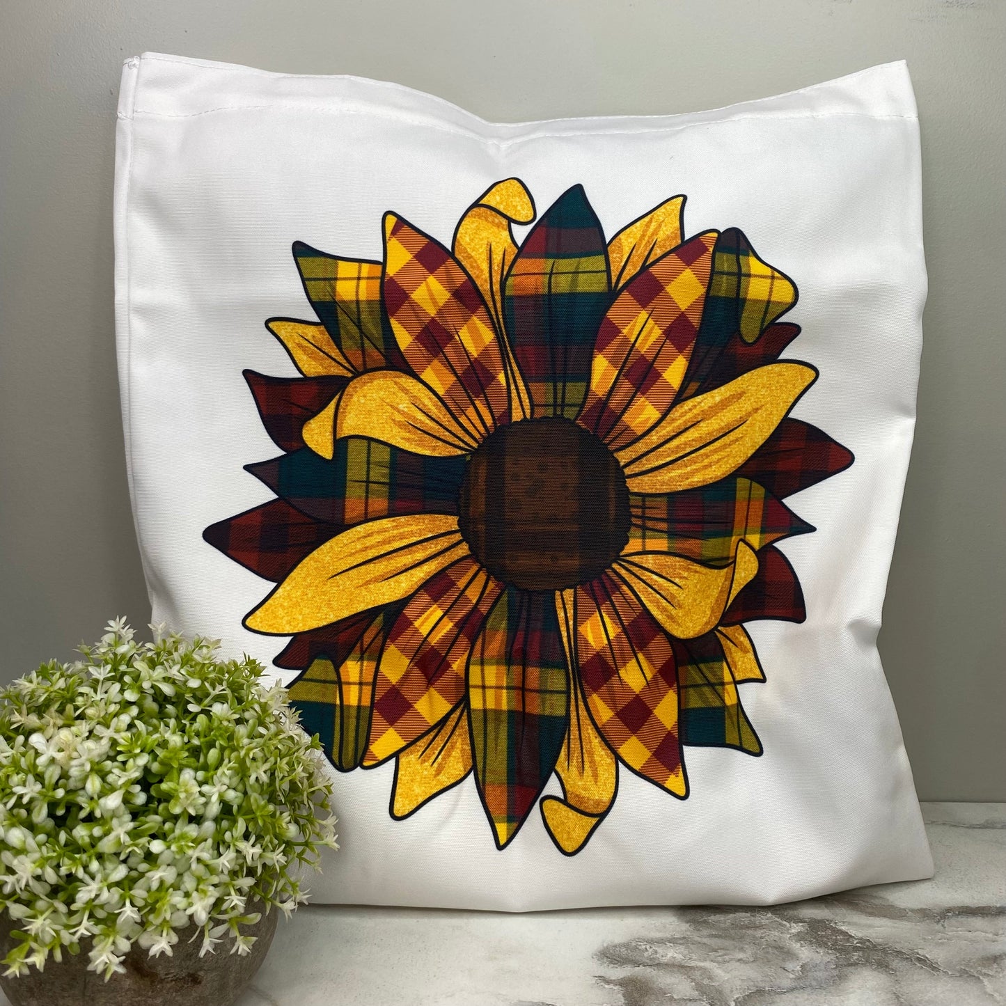 Tote Bag - Halloween - Plaid Sunflower