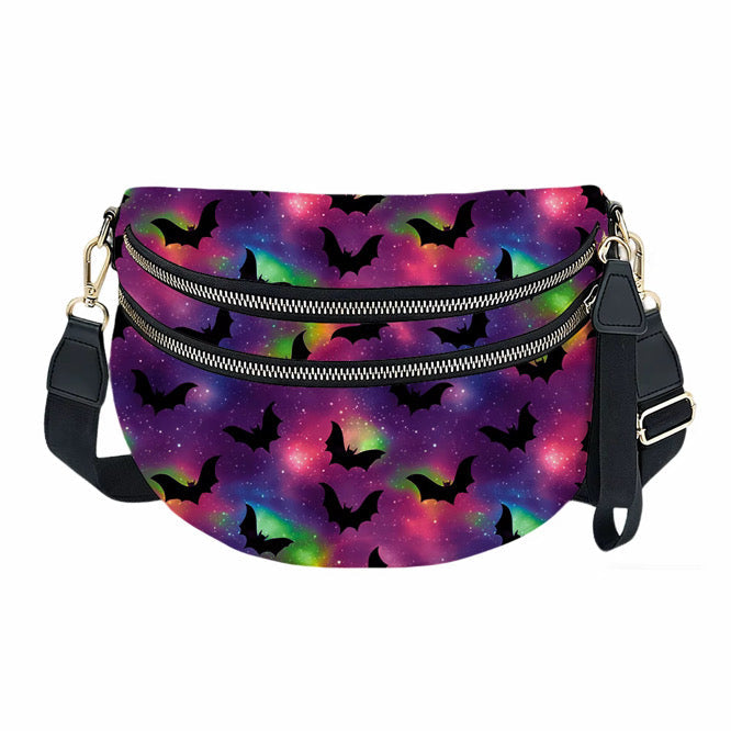 The Roni Nylon Crossbody - Halloween Fall Galaxy Bat