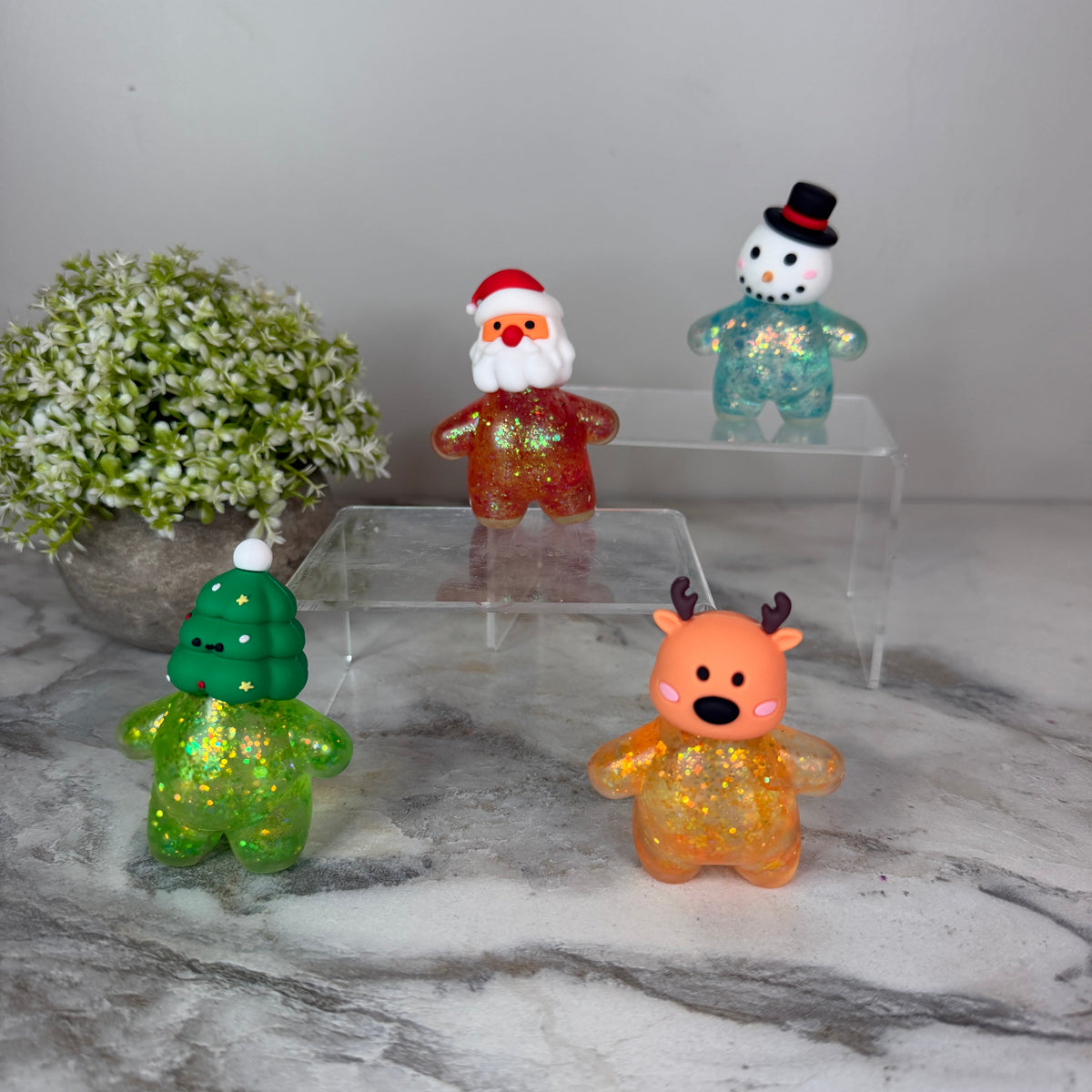 Squishy Toy - Christmas Glitter Characters - PREORDER