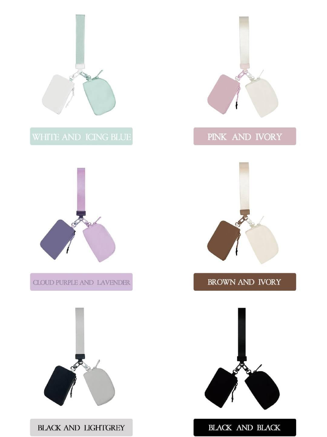 Nylon Wristlet + Double Mini Pouch Set