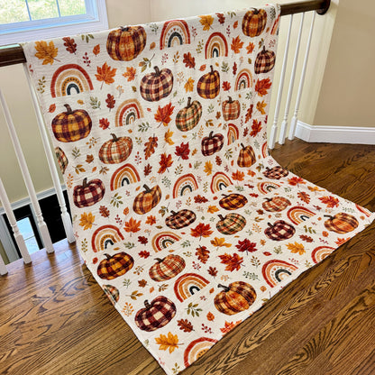 Blanket Halloween #2 - Plaid Pumpkins - PREORDER ends 7/25