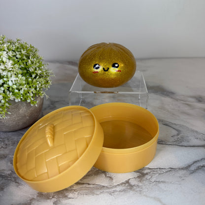 Squishy Toy - Viral Dumpling, Gold Glitter