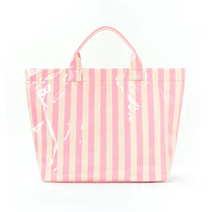 The April Vinyl Tote Bag - Stripes