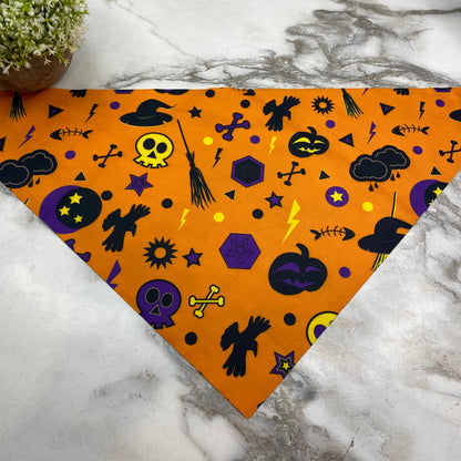 Dog Bandana - Halloween - Crows & Lightning Bolts