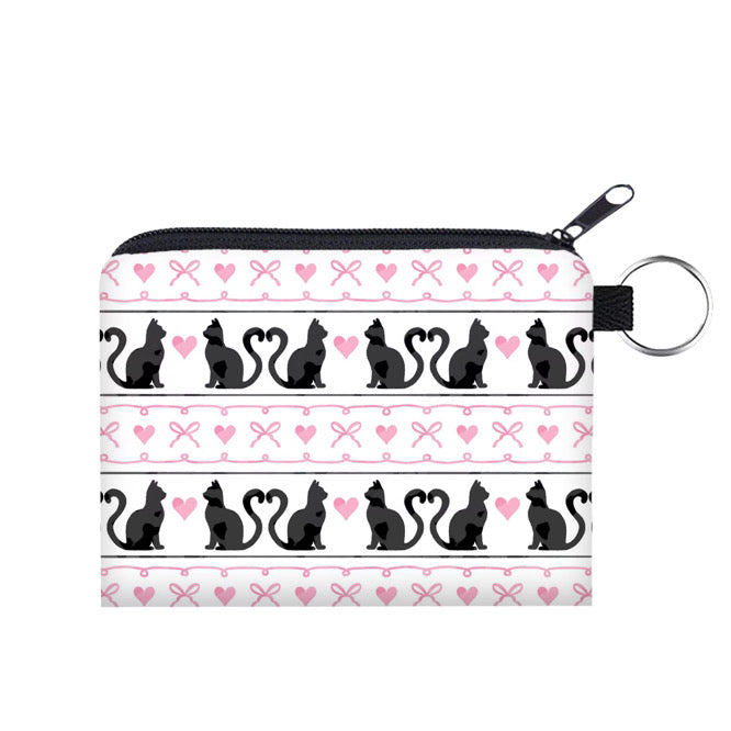 Mini Pouch - Cats Heart Bow