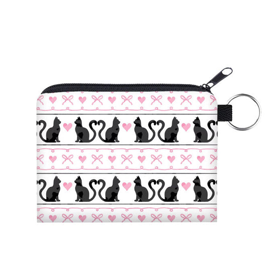 Mini Pouch - Cats Heart Bow