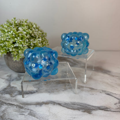 Squishy Toy - Blue Snowflake Cube - PREORDER