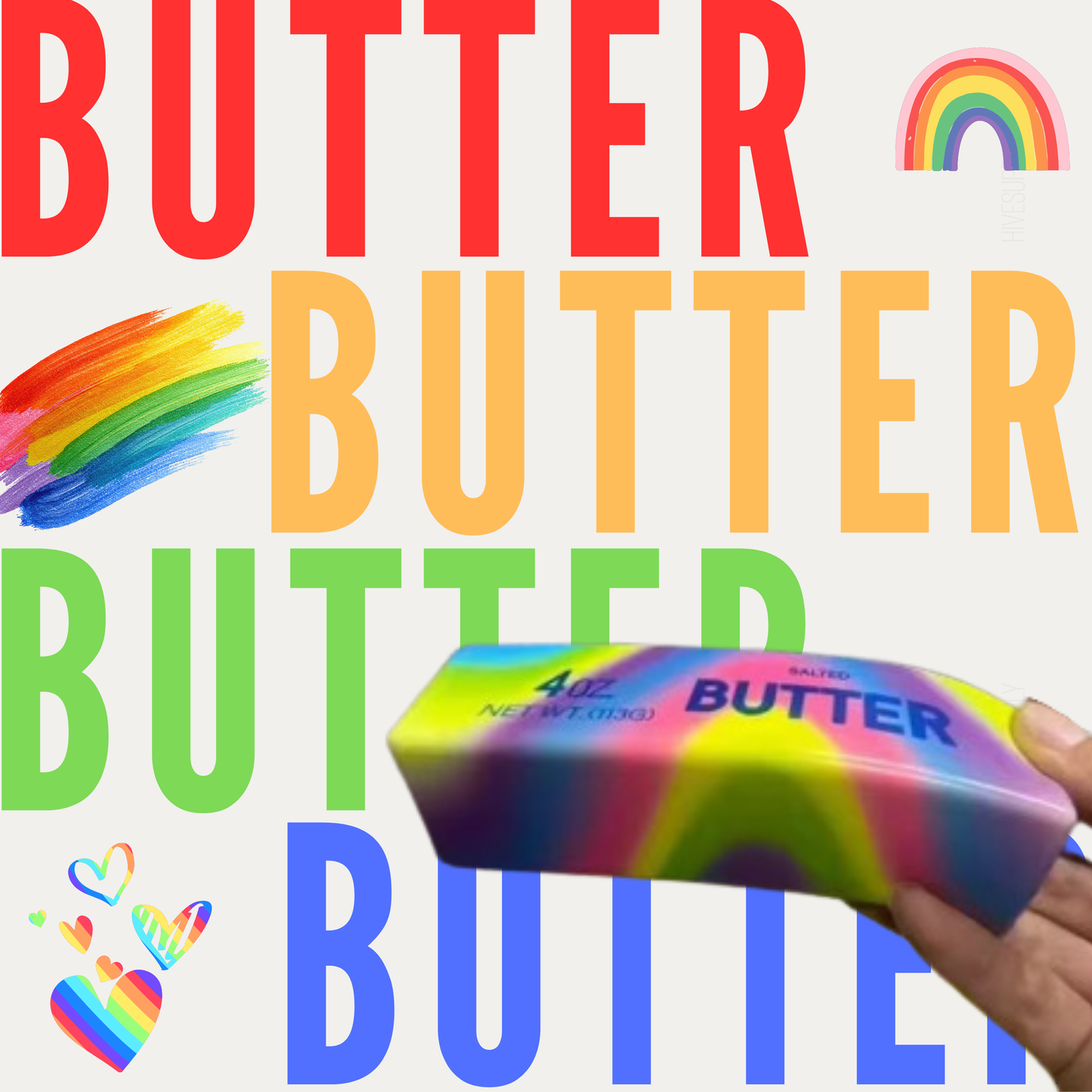 Butter Stress Squishy Toy - Rainbow