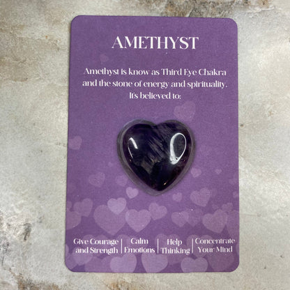 Heart Stone & Description Card - Amethyst MN