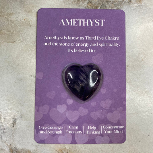 Heart Stone & Description Card - Amethyst MN
