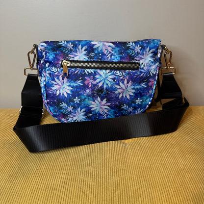 Roni - Nylon Crossbody - Blue Purple Snowflake